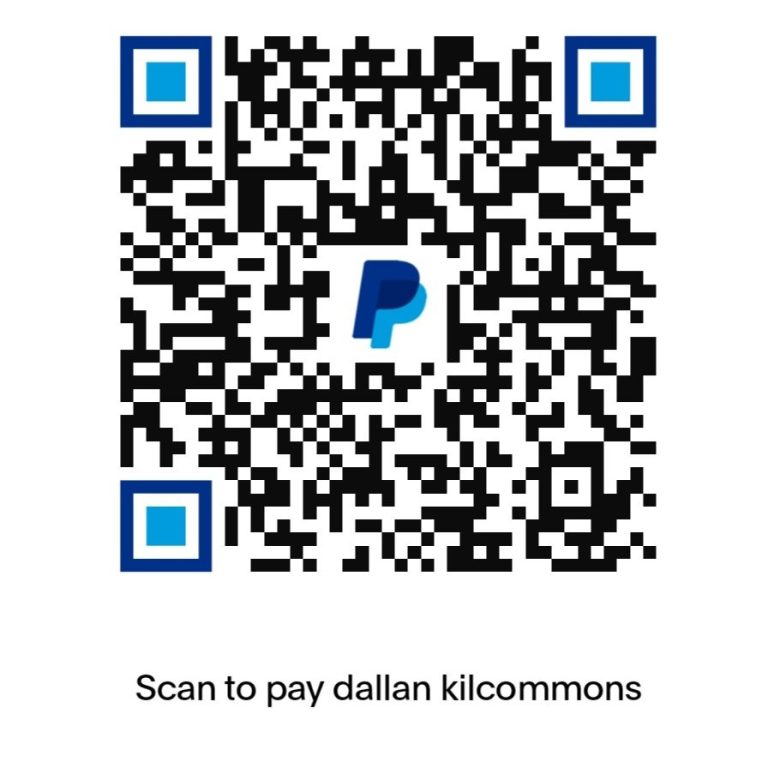 The Paypal QR code is a scannable code to pay Dallan Kilcommons
